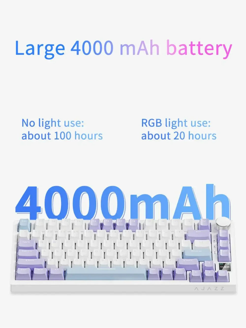 AJAZZ AK820/AK820Pro Mechanical Keyboard TFT Screen Multifunctional Knob Gaming Keyboard Wired/2.4GHz/BT Connect PC Keyboard